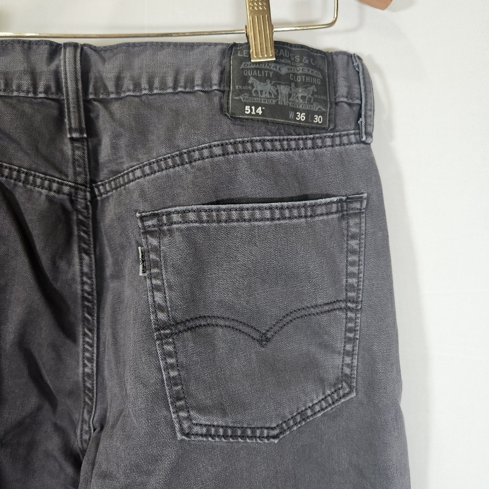 Vintage 514 Levi's Gray Relaxed Fit Jeans Straight Leg 100% Cotton - Picture 6 of 10